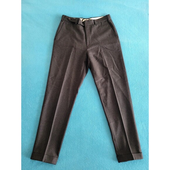 SuitSupply Flannel Trousers Men's Size 30 X 28 Gray Wool Flat Front Dress Pants - Picture 1 of 16